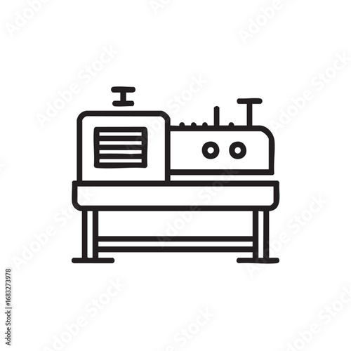 A simple outline of a lathe machine.