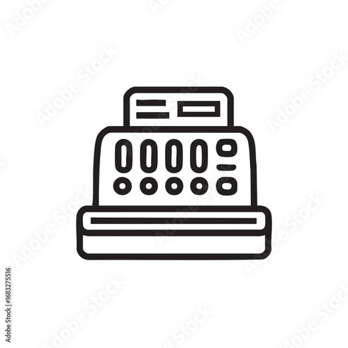 A simple line drawing of a cash register.