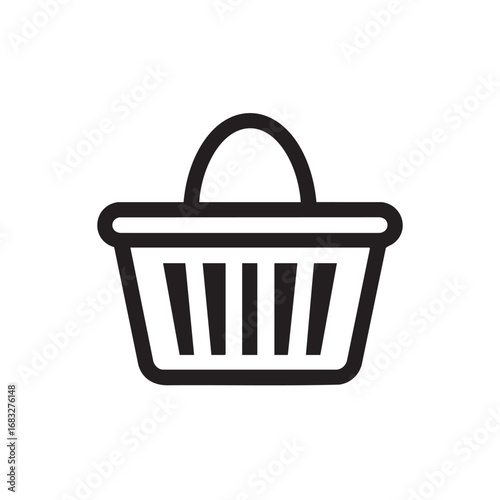 A line drawing of a shopping or market basket.