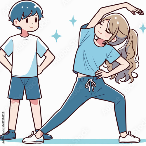 illustration of someone warming up for gymnastics