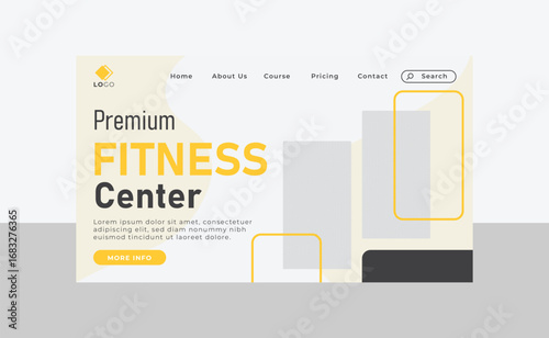 gym fitness landing page template design banner template for your business website 