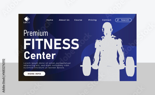 gym fitness landing page template design banner template for your business website 