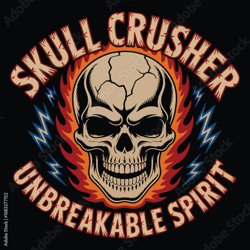 Skull crusher unbreakable spirit flaming bones fire