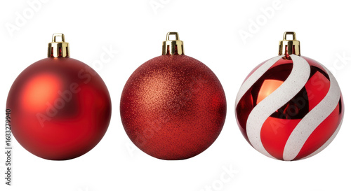 Photos Isolated Red Christmas Ornaments