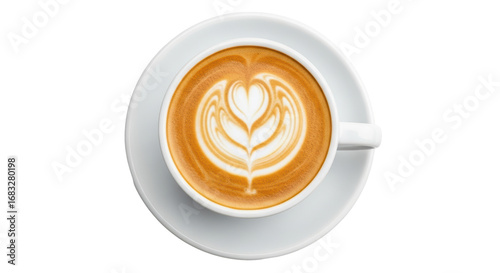 Isolated Latte Art Heart Coffee
