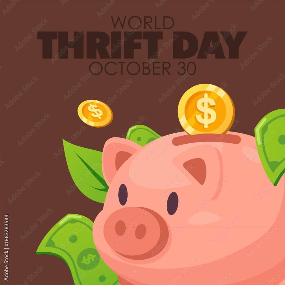 Obraz premium Vector graphic of World Thrift Day ideal for World Thrift Day celebration.