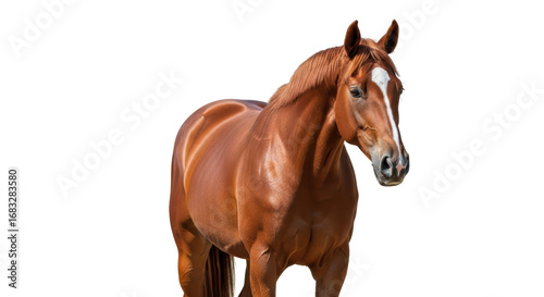 Isolated Brown Horse Standing