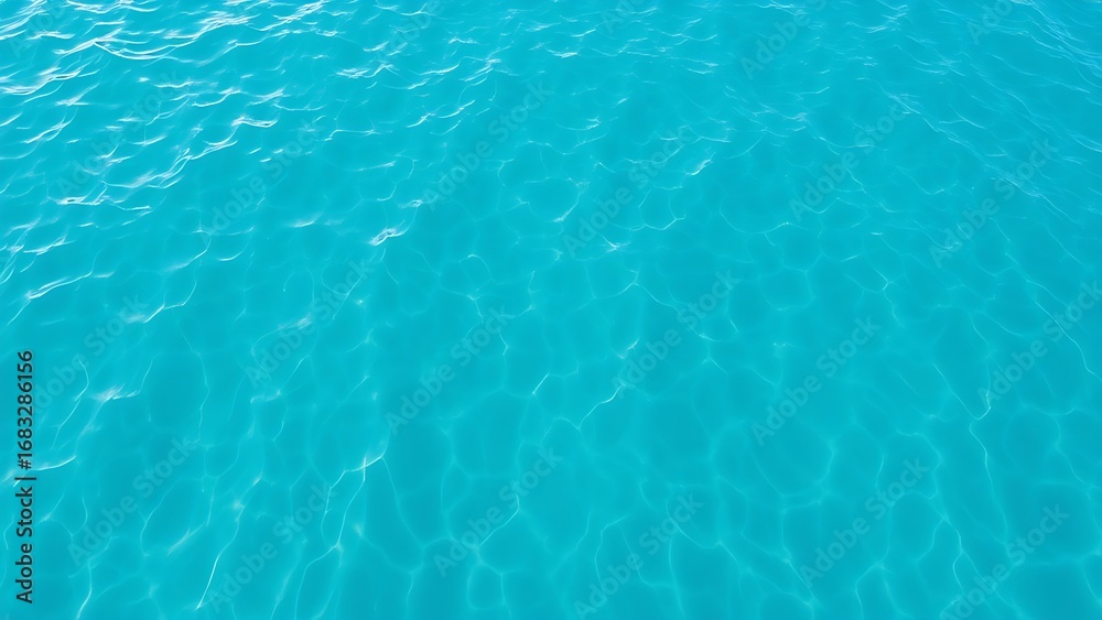 Obraz premium Abstract aerial view of turquoise water with soft wave patterns and gradient blue tones, evoking summer serenity.