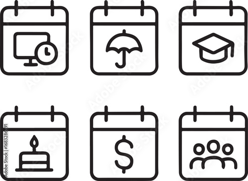 Event Icons on Calendar Pages computer monitor