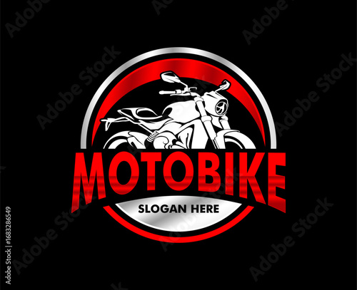 motorbike club logo vector design modern abstract silhoutte illustration on black background