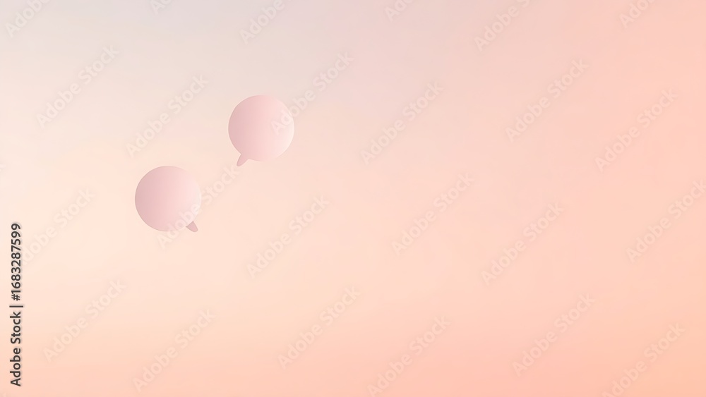 Fototapeta premium Abstract thought bubbles floating against a gradient sky, representing ideas and creativity.