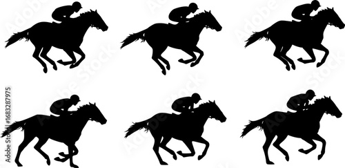 RACING HORSE JOCKEY SILHOUETTE

