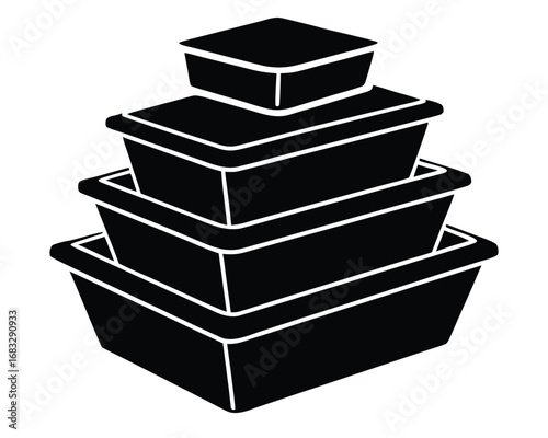 Stacked Containers Square Storage Solutions and Organization