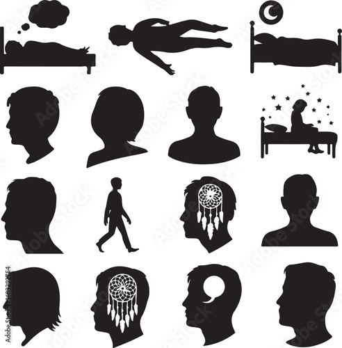 Human Head Silhouettes and Sleep/ Dream Themed Icons profile