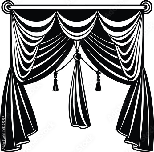 vector illustration of a curtain