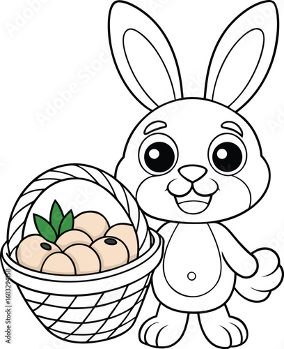easter bunny with basket of eggs