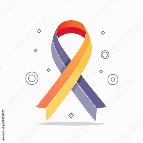 Multicolored Awareness Ribbon Design