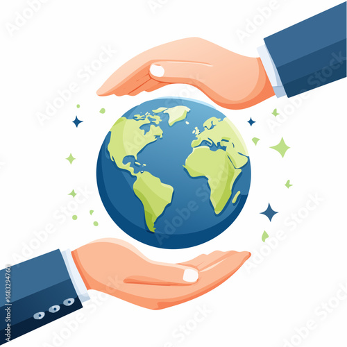 Hands Protecting Earth Globe