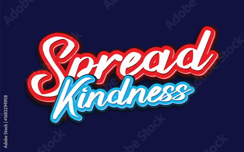 Retro typography groovy spread kindness slogan print with rainbow and stars for graphic tee t shirt or sticker poster - Vector