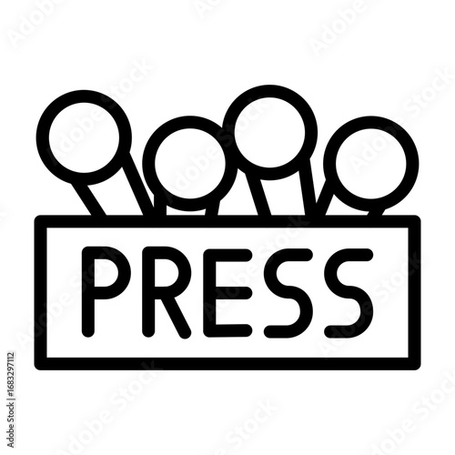 Press Conference Vector Line Icon Design