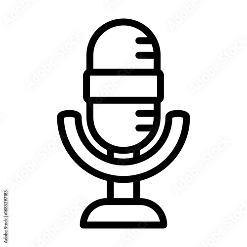 Microphone Vector Line Icon Design