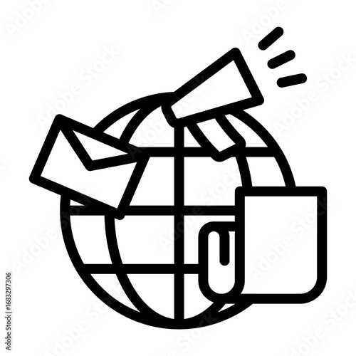 Mass Communication Vector Line Icon Design