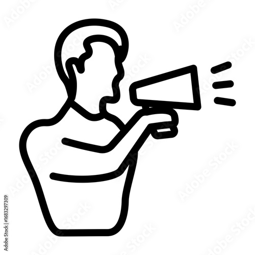 Director Vector Line Icon Design