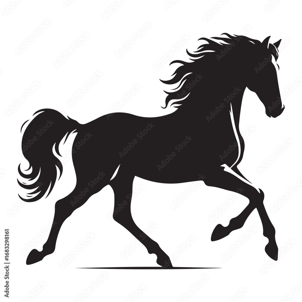 Obraz premium Dynamic horse galloping silhouette