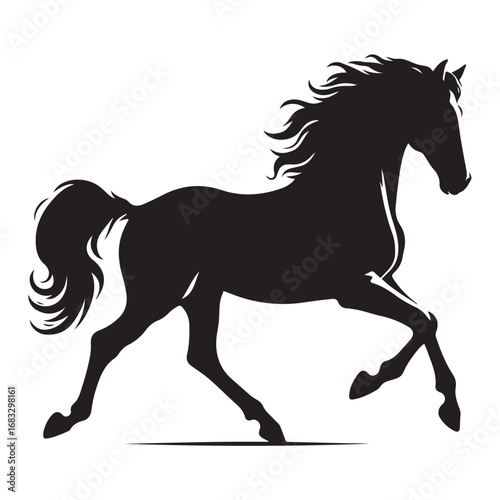 Dynamic horse galloping silhouette