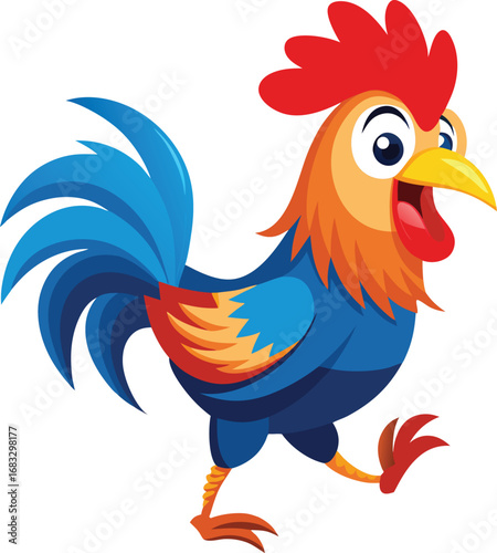 rooster isolated on white background