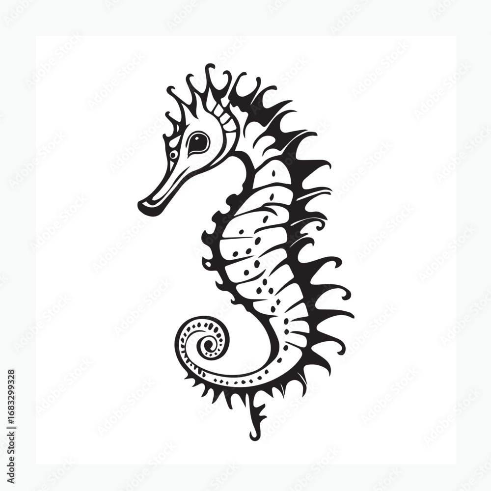 Fototapeta premium vector illustration of a seahorse