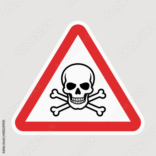 danger sign with skull