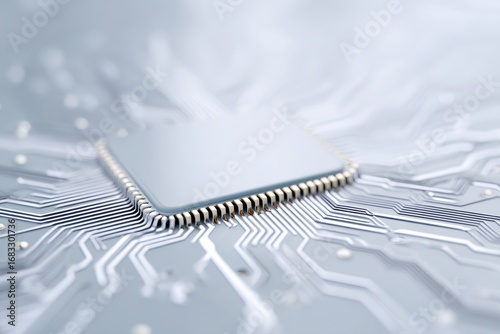 Computer chip with a white background