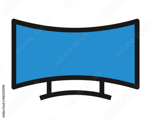 Curved Screen Display Monitor Technology Icon
