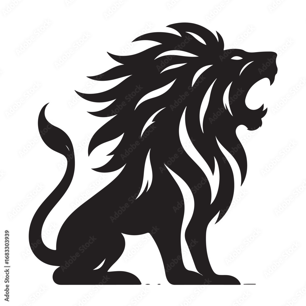Fototapeta premium Majestic lion silhouette design
