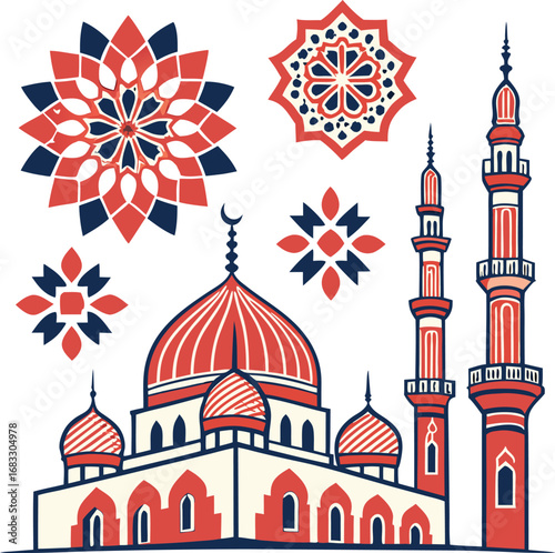 vector illustration of mosque in istanbul turkey