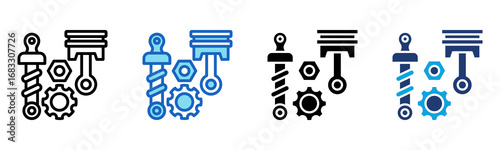 Spare Part icon Multi Style Vector Illustration