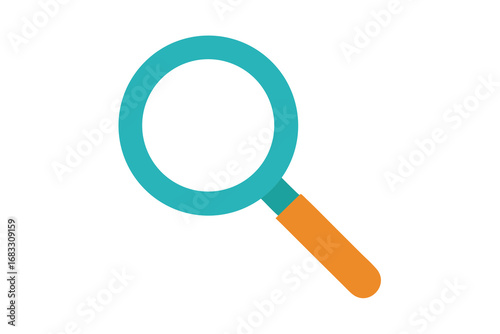 Magnifying glass search icon on white background