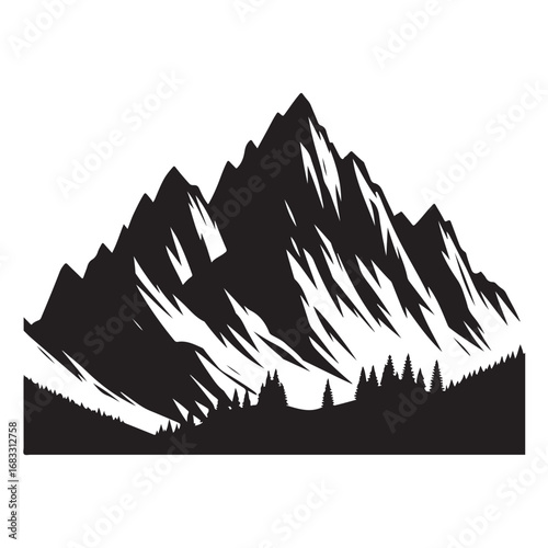 Majestic mountain range at sunset vibrant sky nature landscape silhouette