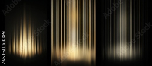 Abstract vertical light streaks on a dark background
