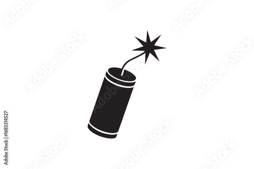 Dynamite bomb silhouette vector illustration