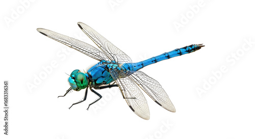 Isolated Blue Dragonfly