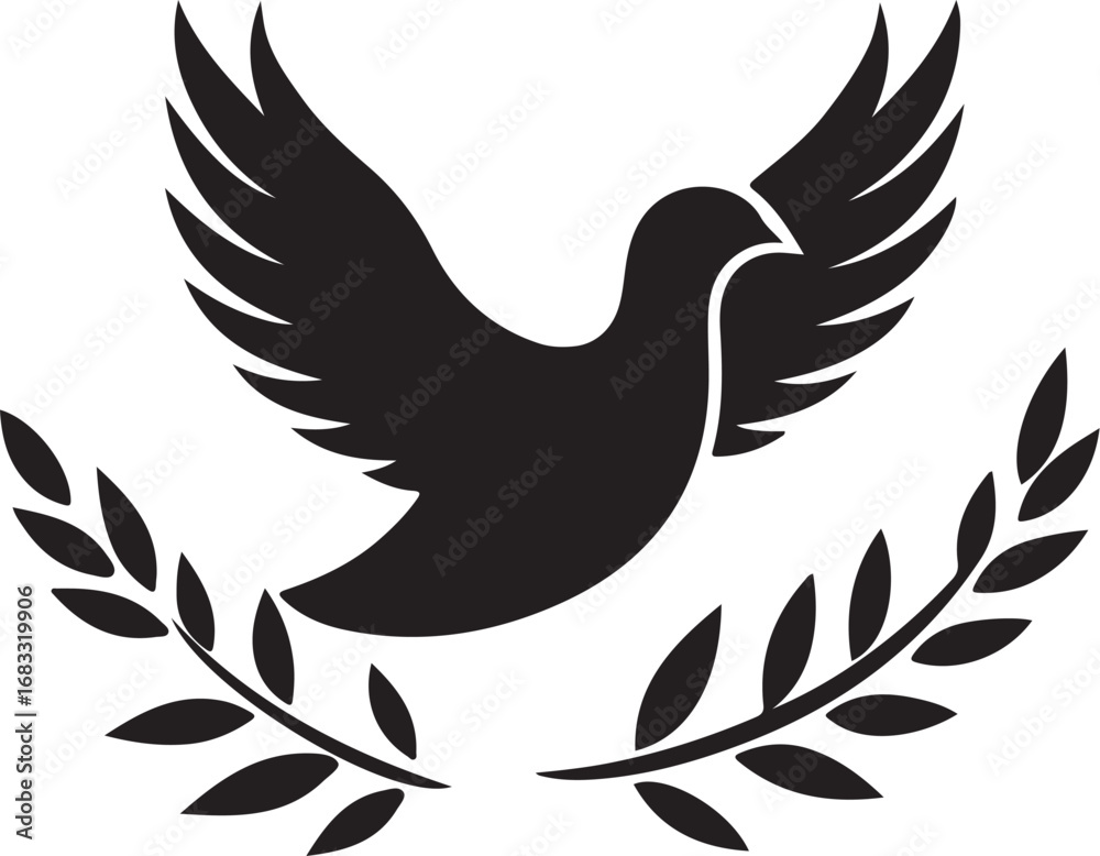 Fototapeta premium Peace Dove Silhouette Vector Bundle