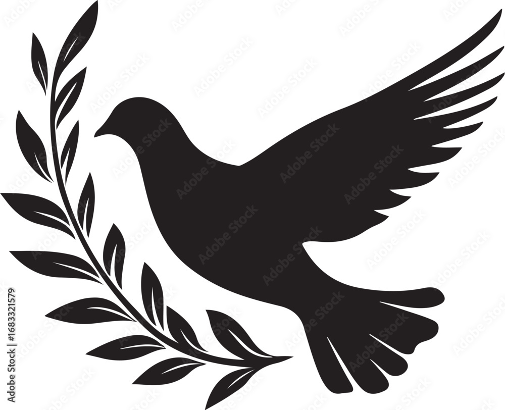 Obraz premium Peace Dove Silhouette Vector Bundle