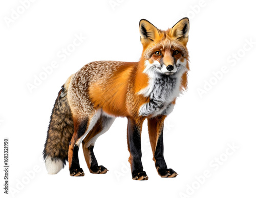 Wallpaper Mural A detailed realistic illustration of a red fox standing alertly isolated on transparent background Torontodigital.ca