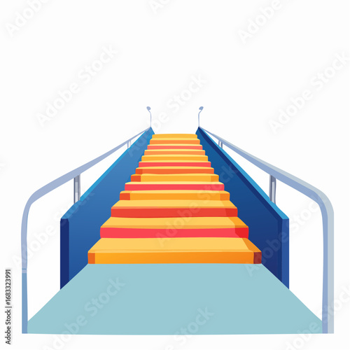 Colorful Perspective Stairs To The Future