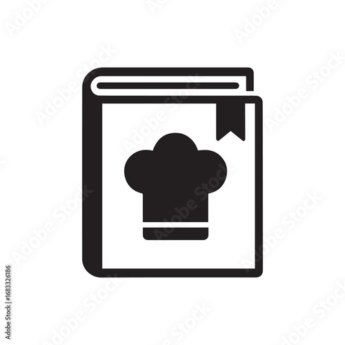 Cookbook with Chef Hat Symbol – Recipe Book Vector Icon