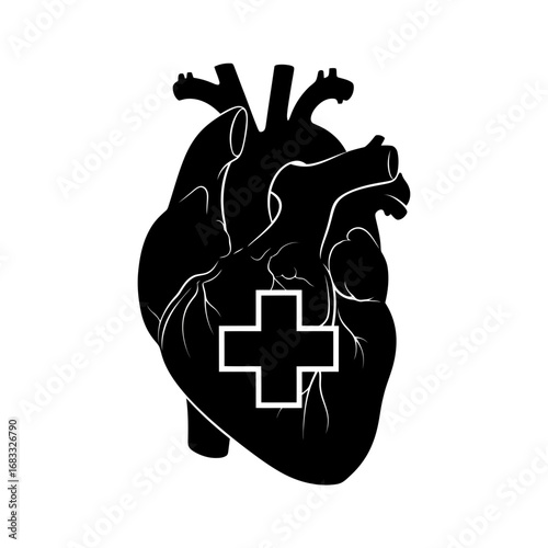 heart with medical cross