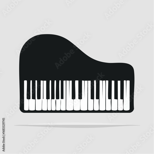 Piano keyboard silhouette. This image shows a piano keyboard silhouette, also known as a keyboard clipart or piano keys vector. Vector clipart illustration design.