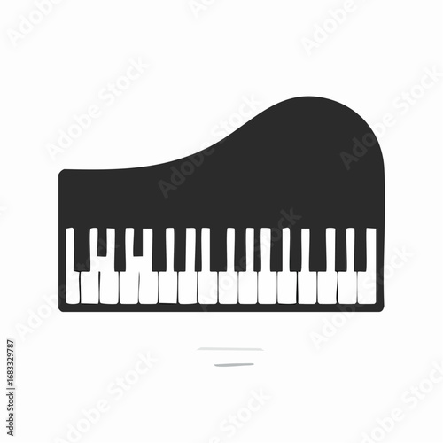 Piano keyboard silhouette. This image shows a piano keyboard silhouette, also known as a keyboard clipart or piano keys vector. Vector clipart illustration design.